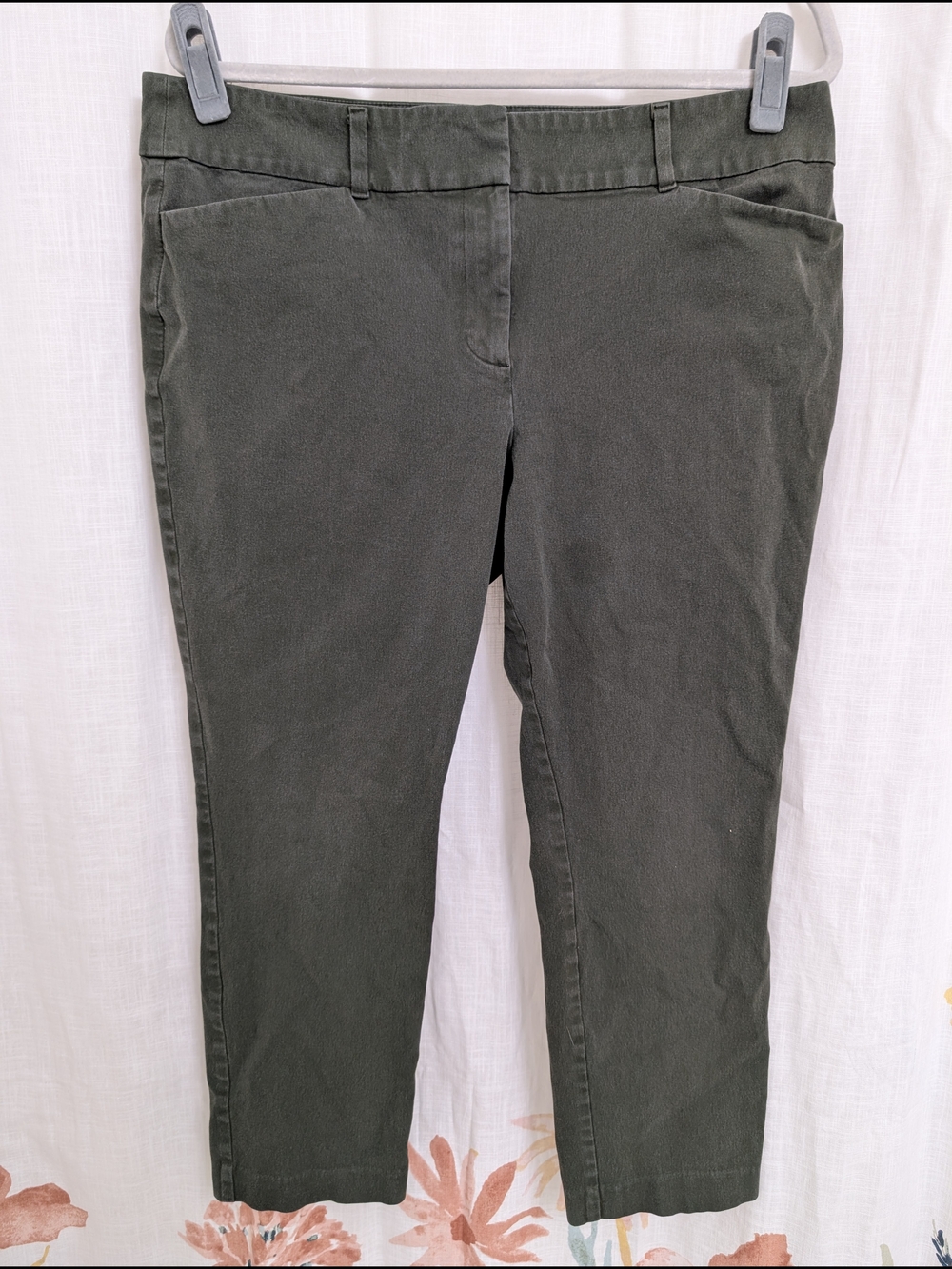 LOFT Outlet Curvy Skinny Ankle Pants Womens 10 Olive Green Stretch